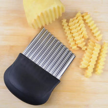 Cargar imagen en el visor de la galería, Rebanador de patatas fritas de acero inoxidable, cortador de masa, vegetales, frutas, arruga, cuchillo, cortador de patatas, máquina de patatas fritas Papas fritas onduladas Máquina para hacer papas fritas Rebanadora MOD16471-202
