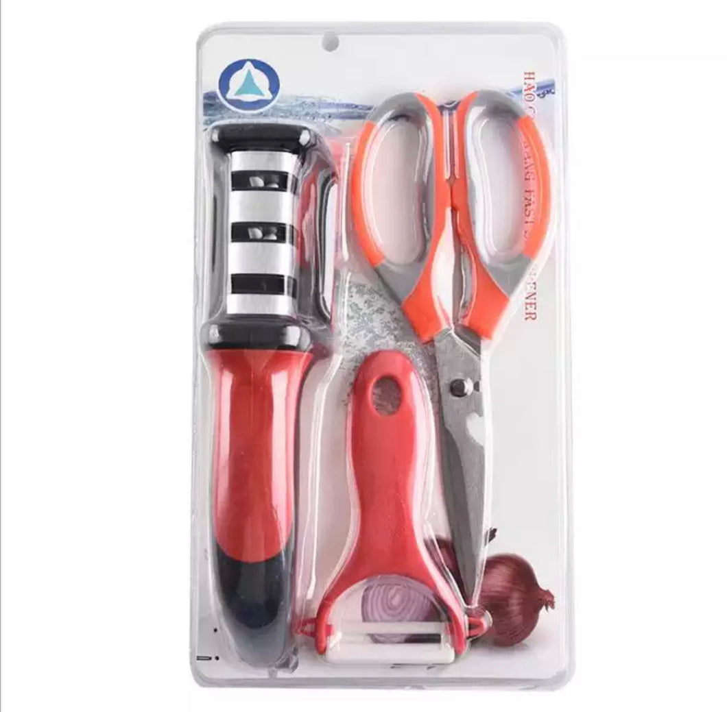 KID 3 pz Afilador de cuchillos profesional de 3 etapas, piedra de afilado de acero de tungsteno y cerámica, accesorios de cocina, MOD GH52-33