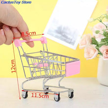 Cargar imagen en el visor de la galería, Carrito de mandado  de supermercado para niños, Mini carrito de compras, decoración de escritorio, almacenamiento, juguete, regalo, accesorios para muebles de casa de muñecas MOD
