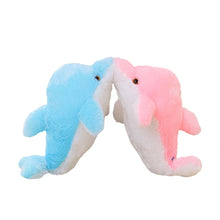 Cargar imagen en el visor de la galería, Muñeco de peluche luminoso 40 cm  con forma de delfín para niños, cojín de almohada con luz LED,
