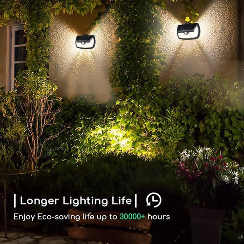 Lámpara de pared de seguridad para exteriores, luz de emergencia recargable con Sensor de movimiento PIR, COB luz LED Solar para jardín, Mod LSW-33 - mychinashop.com