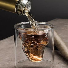 Cargar imagen en el visor de la galería, Vaso tequilero Vaso transparente de cristal con forma de Calavera, vaso para whisky, vino, Vodka, Bar MOD 0011
