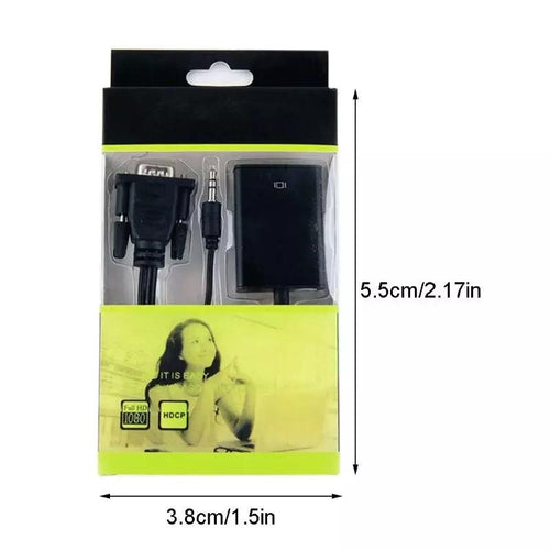 VGA a HDMI-Cable convertidor hembra VGA macho a HDMI, adaptador con salida de 3,5mm para PC, portátil a HDTV proyector - mychinashop.com