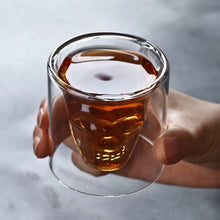 Cargar imagen en el visor de la galería, Vaso tequilero Vaso transparente de cristal con forma de Calavera, vaso para whisky, vino, Vodka, Bar MOD 0011
