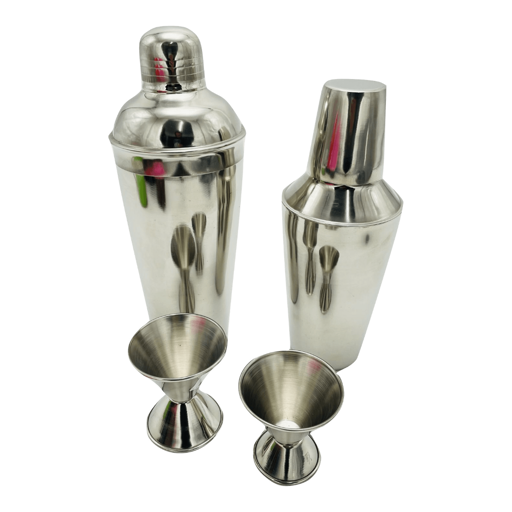 Set 4 pz BAR shaker grande shaker mediano 2 Jigger de acero inoxidable de alta calidad para Bar y fiesta, Kit de coctelera, bebida de espíritu Dual, taza de medida, herramienta de Bar