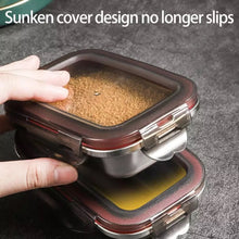 Cargar imagen en el visor de la galería, Fiambrera de acero inoxidable 304 a prueba de fugas, MOD GH4698 contenedor de almacenamiento de alimentos, Bento, cuencos, capacidad para el hogar, contenedor de alimentos, viaje, 4 pz
