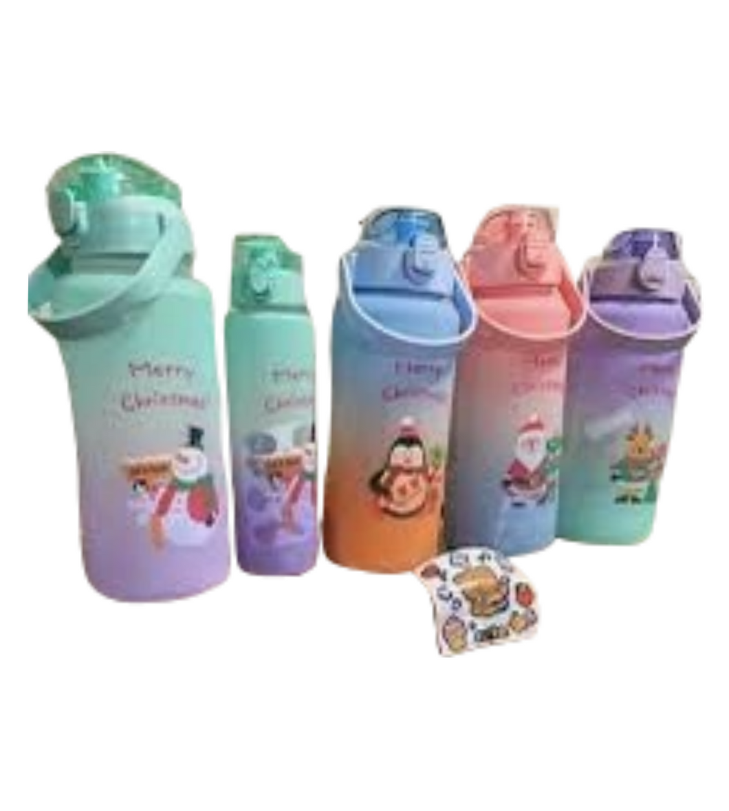 Combo de vaso motivacional navideño con Sticker 3D 2 Pz MOD HL03