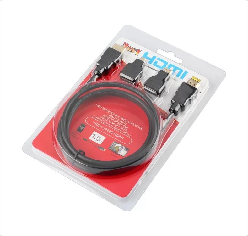 adaptador convertidor HDMI a HDMI Mini, Micro HDMI 3 en 1, chapado en oro, para Xbox360 PS3 1,4 P HDTV, versión 1080 MOD DGN-6 - mychinashop.com