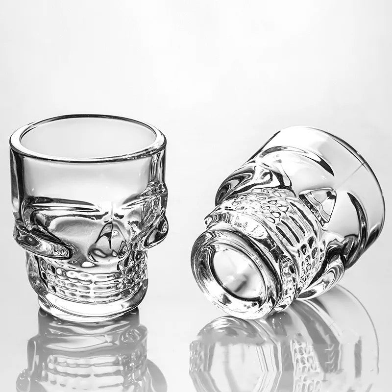 Vaso de cristal transparente con forma de calavera para fiesta, copa de vino con forma de Calavera, PAQUETE DE 6 vasos