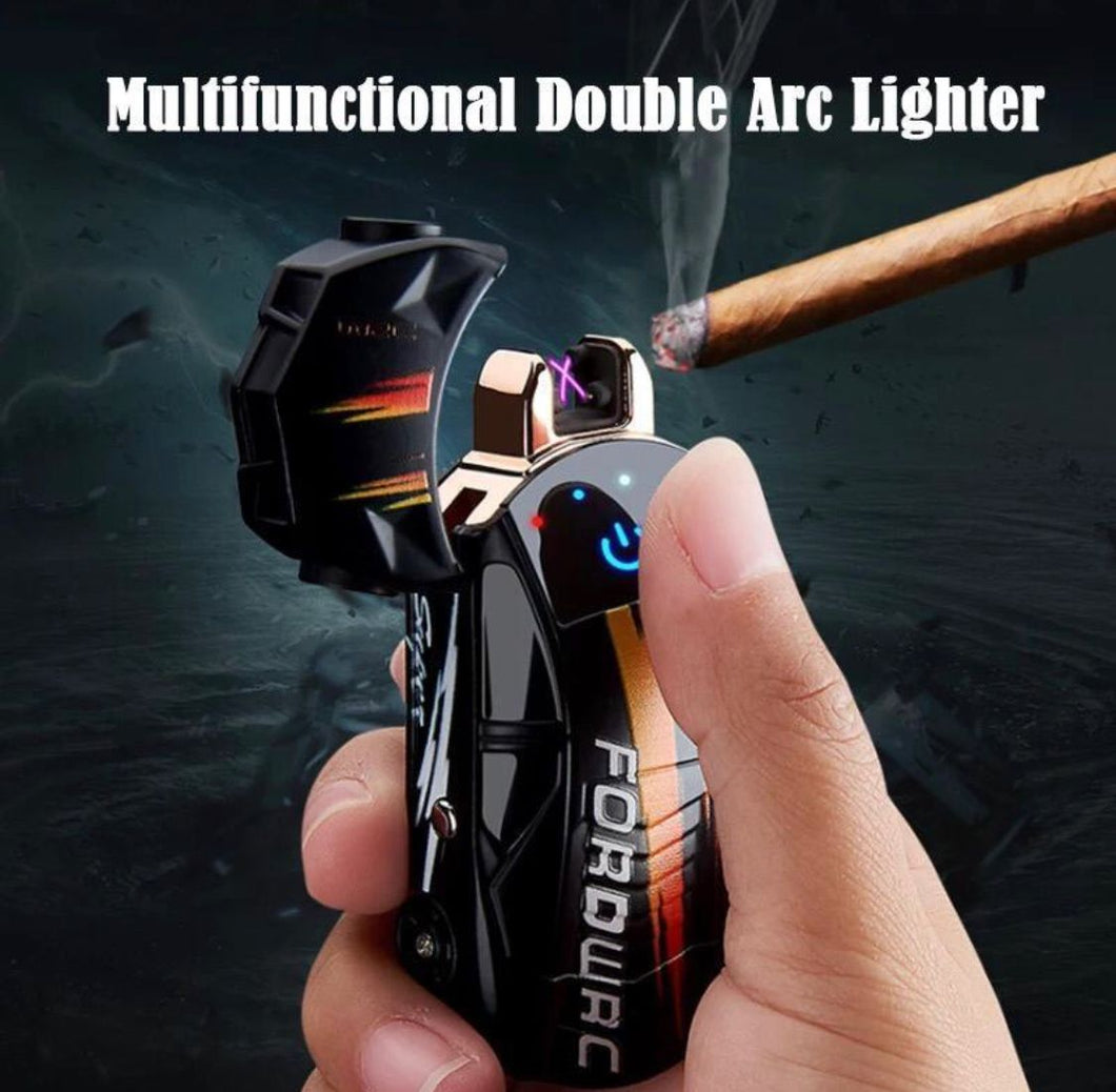 Encendedor de plasma recargable USB de coche carreras metro de manda único color ORO