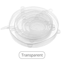 Cargar imagen en el visor de la galería, Tapas elásticas de silicona para cocina, tapa Universal para microondas, cuenco, olla, 6 unidades MOD GH4542
