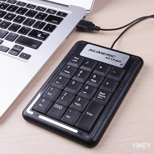 Teclado numérico con cable USB, Teclado mecánico con sensor de número, MOD TC07 19 teclas, resistente al agua, para ordenador portátil, escritorio, PC y portátil, color negro - mychinashop.com