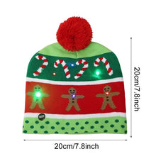 Cargar imagen en el visor de la galería, Gorro navideño de punto con luz LED para niños y adultos, gorro cálido iluminado, decoración de Año Nuevo varios diseños
