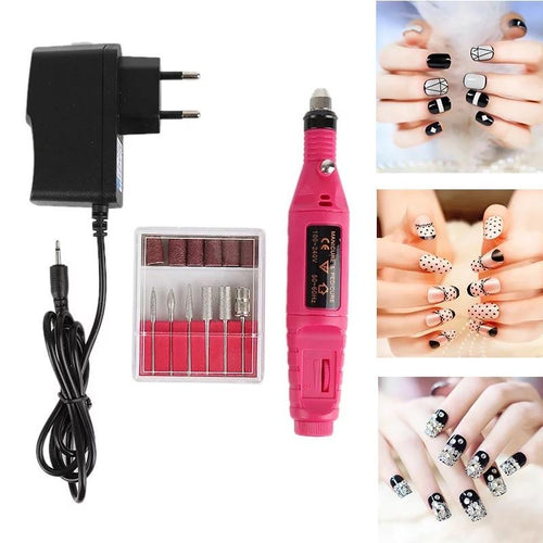 Set de pulidora profesional eléctrica para uñas, apta para manicura y pedicura de uñas artísticas Mod SU-M3557 - mychinashop.com