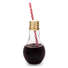Cargar imagen en el visor de la galería, Bombilla de  foco vaso  Popular y creativa para Bar, copa de cóctel de paja, Enfriador de globo portátil, taza de bebida fría, leche TIKI lechosa 395 ml MOD 0284
