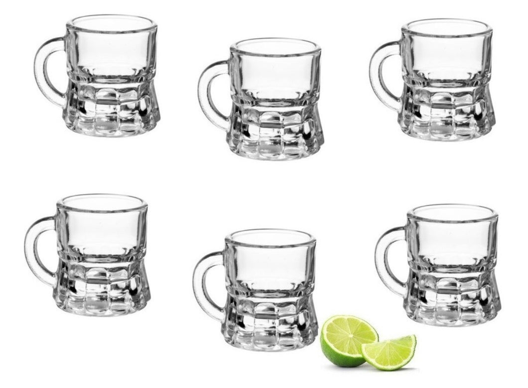Set Tequilero Mini Shot Tarrito Mezcalero Cristal 1 Oz 6 Pzs MOD 1602