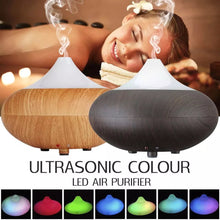 Cargar imagen en el visor de la galería, Difusor ultrasónico de aceites esenciales, 3 en 1 humidificador con luz LED, 7 colores, purificador de aire MOD AJ 507
