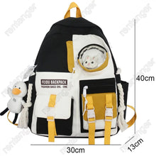 Cargar imagen en el visor de la galería, Mochila impermeable de nailon para mujer, Kawaii, ideal para estudiantes universitarios  45x33x20 MOD 180-5021 sin llavero
