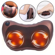 Cargar imagen en el visor de la galería, Almohada de masaje vibrador relajante, masajeador eléctrico para hombros y espalda, terapia infrarroja, shiatsu MOD M81
