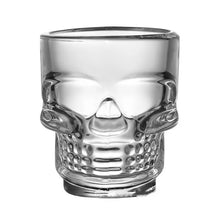 Cargar imagen en el visor de la galería, Vaso de cristal transparente con forma de calavera para fiesta, copa de vino con forma de Calavera, PAQUETE DE 6 vasos
