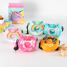 Cargar imagen en el visor de la galería, Botella de agua con diseño de Donut para niños, bote de estilo lindo creativo con pajita, 380ml, portátil, a prueba de fugas, MOD 2010
