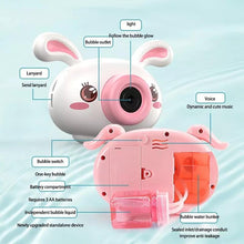 Cargar imagen en el visor de la galería, Divertida y bonita cámara de dibujos animados para niños, máquina de burbujas para bebés, máquina de burbujas automática para exteriores, regalo sorpresa para juguetes de baño - mychinashop.com
