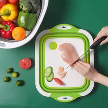 Cargar imagen en el visor de la galería, Tabla de cortar plegable multifunción, plato para 3 al aire libre, en cesta, fregadero de cocina, lavabos para campamento, portátil,
