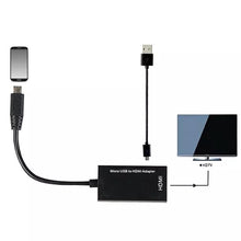 Cargar imagen en el visor de la galería, Adapter Cable MHL Micro USB Male to HDMI Female for Android Smartphone and Tablet HDMI V8 mod X-37 - mychinashop.com
