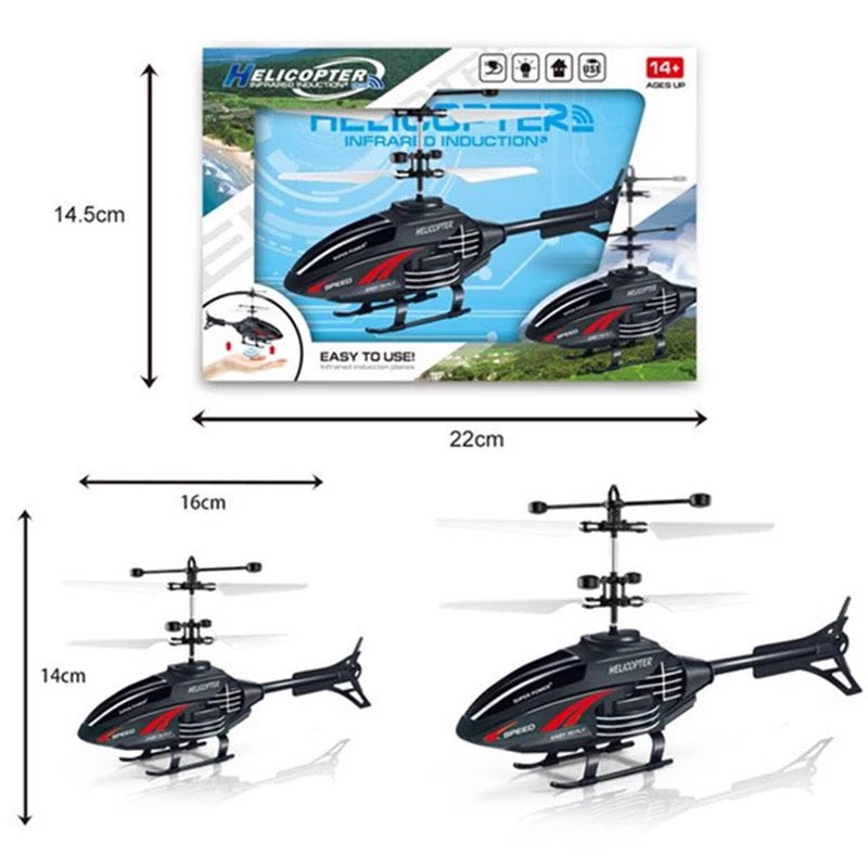 Mini helicóptero de inducción RC con luz LED, helicóptero de inducción de suspensión para niños MOD HFD812