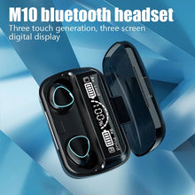 Cargar imagen en el visor de la galería, Auriculares inalámbricos M10 Tws, cascos con Bluetooth, resistentes al agua, con pantalla LED, estéreo Hifi, para teléfono Iphone y Android MOD M10
