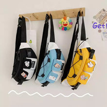Cargar imagen en el visor de la galería, Canguro escolar moda KAWAI Riñonera de lona para mujer y niña MOD  6508
