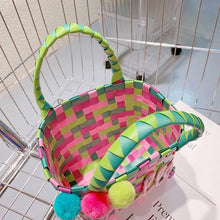Cargar imagen en el visor de la galería, Bolso de mano de Color caramelo para niños y niñas, bolsa de playa tejida MOD 7903
