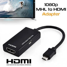 Cargar imagen en el visor de la galería, Adapter Cable MHL Micro USB Male to HDMI Female for Android Smartphone and Tablet HDMI V8 mod X-37 - mychinashop.com
