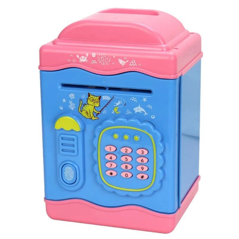 Alcancía para niños con huella dactilar con contraseña, Mini ATM, Banco de Ahorro de monedas electrónico y Caja de Ahorro MOD DSM-6660