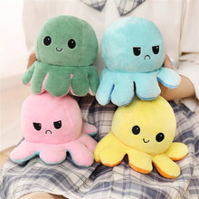 Cargar imagen en el visor de la galería, Pulpo de peluche de doble cara para niños y niñas, juguetes de peluche de animales de colores, muñecos de peluche de pulpo GRANDE
