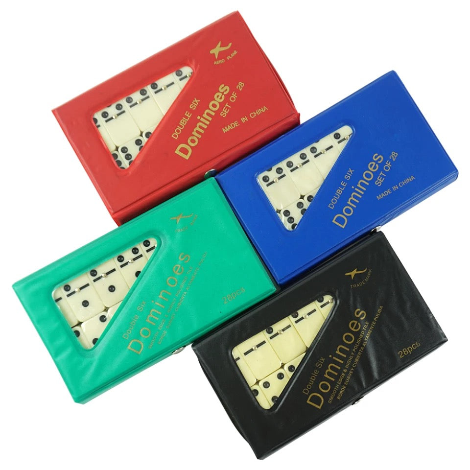 Juego de mesa  dominó con caja de PVC, juego de mesa divertido de viaje para juguete para regalo, color marfil, 28 Uds. MOD 4006