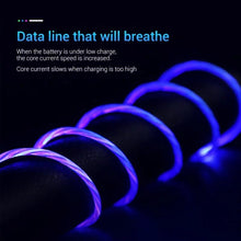 Cargar imagen en el visor de la galería, Cargador 360 con tres entradas con iman y luz led rítmico MOD W-016 varios colores - mychinashop.com
