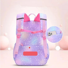 Cargar imagen en el visor de la galería, Mochila escolar de colores para niñas, morral escolar de princesa, impermeable, serie arcoíris MOD 6125-1168 SIN CARRO
