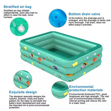 Cargar imagen en el visor de la galería, Bañera de natación inflable para niños, de 2 capas juguete, motivo de peces, deportes acuáticos 150x110x50 MOD TOY129
