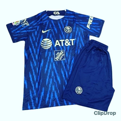 Juego de playera con short fútbol MOD  AMERICA AZUL