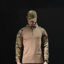 Cargar imagen en el visor de la galería, Camisetas de senderismo tácticas para hombre, camisa de manga larga de camuflaje militar, transpirable, de secado rápido, para caza y escalada al aire libre,
