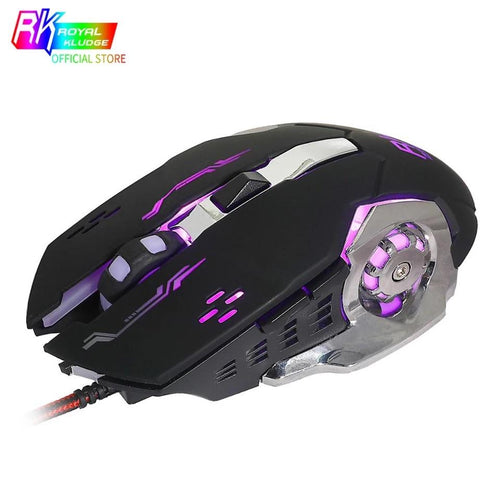 Mouse Gamer Mod x1 Ratón de juegos por cable mecánico profesional RK, 6 botones, 2400DPI, ratón óptico silencioso para ordenador, ratón para ordenador portátil, ordenador portátil - mychinashop.com