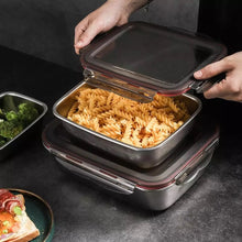 Cargar imagen en el visor de la galería, Fiambrera de acero inoxidable 304 a prueba de fugas, MOD GH4698 contenedor de almacenamiento de alimentos, Bento, cuencos, capacidad para el hogar, contenedor de alimentos, viaje, 4 pz
