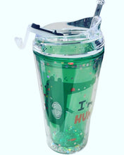 Cargar imagen en el visor de la galería, Vaso Botella de agua doble de plástico con dibujos animados para niños, vaso de pajita de dinosaurio divertido y creativo, taza de hielo transparente portátil para estudiantes MOD JL-0116
