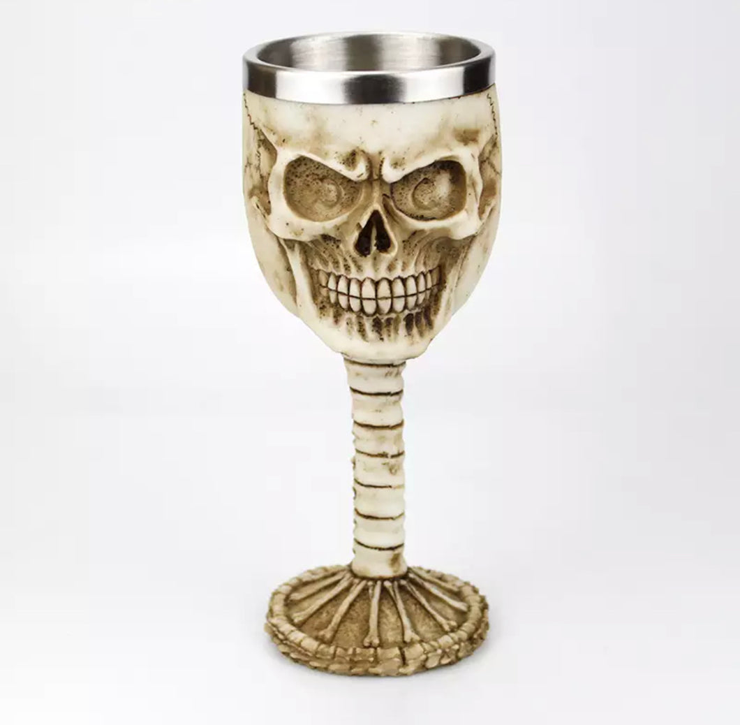 Copa gótica de resina inoxidable con Calavera, decoración de Horror, copa de vino Retro, copa de whisky, regalos de Halloween, vajilla para Bar y fiesta MOD ZE-0752