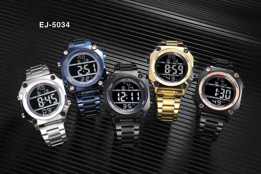 Reloj digital de moda acero inoxidable MOD B-5034