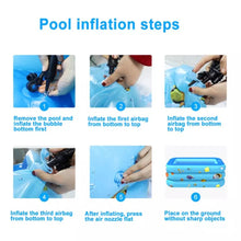 Cargar imagen en el visor de la galería, Bañera de natación inflable para niños, de 2 capas juguete, motivo de peces, deportes acuáticos 150x110x50 MOD TOY129
