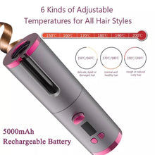 Cargar imagen en el visor de la galería, Rizador de pelo automático, plancha de cerámica para rizar el cabello, varita, rizador, inalámbrico, carga USB MOD 0629
