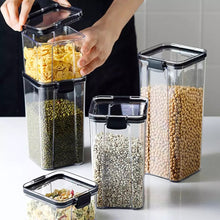 Cargar imagen en el visor de la galería, Caja de Pasta hermética transparente 1500ml  para despensa, latas selladas multigrano, contenedor de almacenamiento de alimentos, refrigerador de cocina de plástico con tapa fresca
