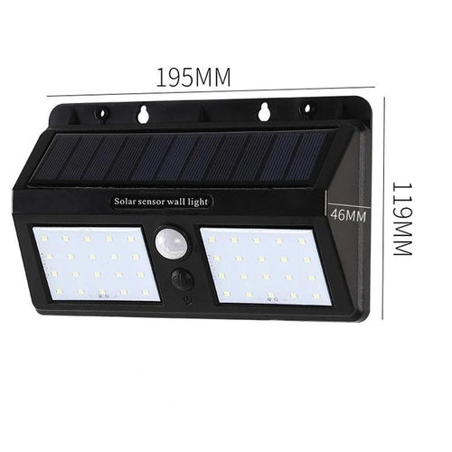Luz Solar LED 40 para exteriores, lámpara Solar alimentada por luz Solar, Mod LSW -37Sensor de movimiento PIR impermeable, luz de calle para decoración de jardín Mod SL004 - mychinashop.com